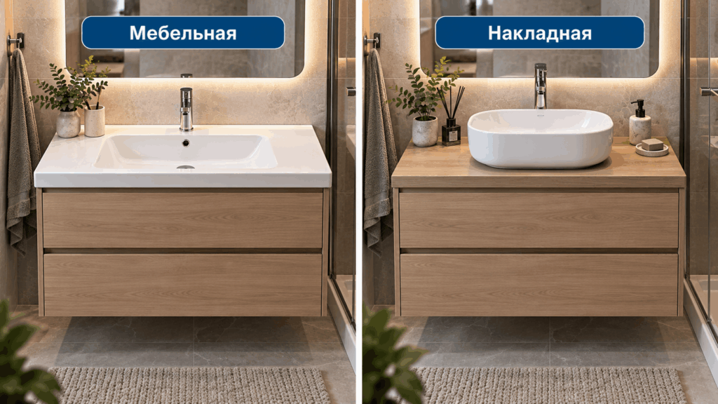 Мебельная раковина или накладная чаша