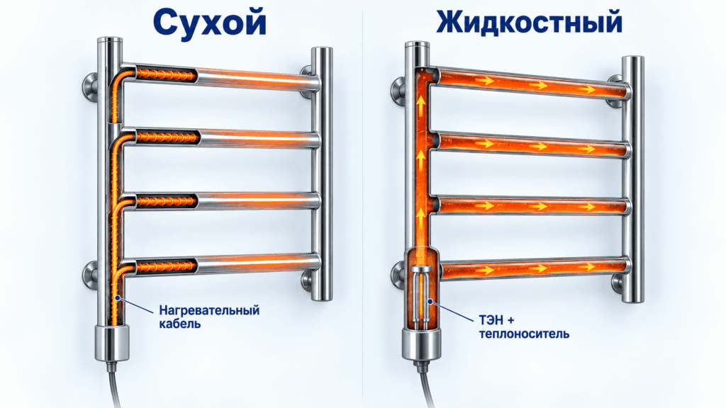 Сухой или жидкостный полотенцесушитель Сухой или жидкостный полотенцесушитель